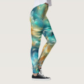 Hard Pastel Tekening Abstracte Oceaan Leggings (Rechts)