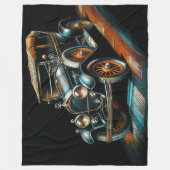 Hard Pastel Tekening Antiek Auto Fleece Deken (Voorkant)