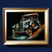 Hard Pastel Tekening Antiek Auto Poster