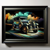 Hard Pastel Tekening Antiek Auto Poster