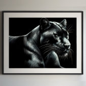 Hard Pastel Tekening Black Panther III Poster