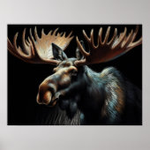 Hard Pastel Tekening Bull Moose Poster (Voorkant)