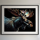 Hard Pastel Tekening Bull Moose Poster