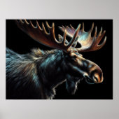 Hard Pastel Tekening Bull Moose Poster (Voorkant)