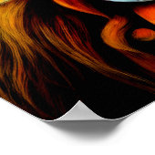 Hard Pastel Tekening Chinese Foo Hond Kleurrijk Poster (Hoek)