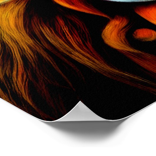 Hard Pastel Tekening Chinese Foo Hond Kleurrijk Poster (Hoek)