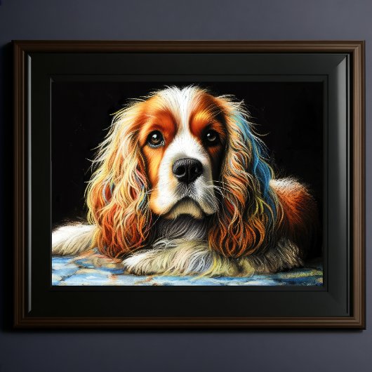 Hard Pastel Tekening Cocker Spaniel Hond Poster