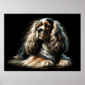 Hard Pastel Tekening Cocker Spaniel Poster (Voorkant)