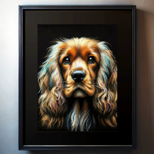 Hard Pastel Tekening Cocker Spaniel Poster