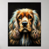 Hard Pastel Tekening Cocker Spaniel Poster (Voorkant)