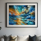 Hard Pastel Tekening Crashing Waves II Poster