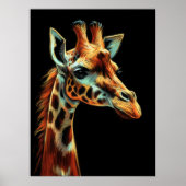 Hard Pastel Tekening Giraffe Poster (Voorkant)
