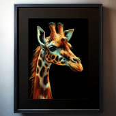 Hard Pastel Tekening Giraffe Poster