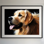 Hard Pastel tekening Golden Retriever Poster