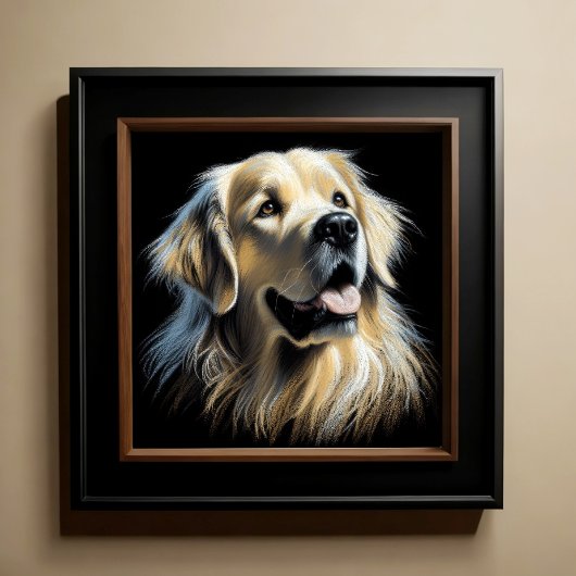 Hard Pastel tekening Golden Retriever Poster