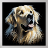 Hard Pastel tekening Golden Retriever Poster (Voorkant)