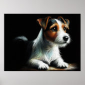 Hard Pastel Tekening Jack Russell Terrier Poster (Voorkant)