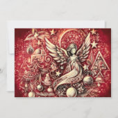 Hard Pastel Tekening Kerst Engel Kaart (Voorkant)