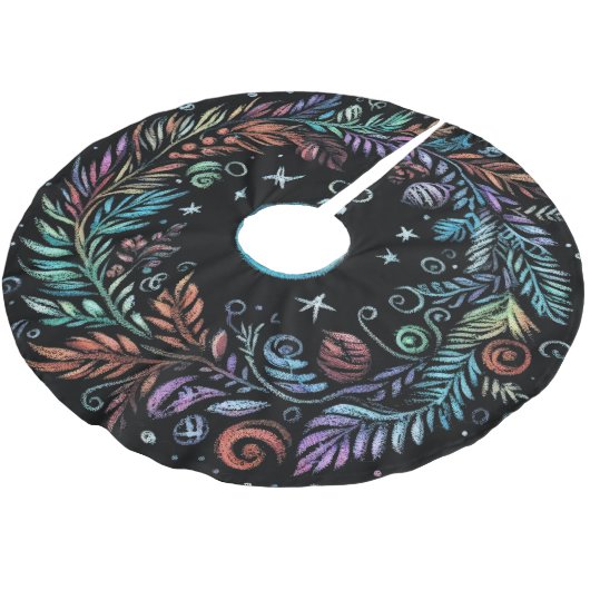 Hard Pastel tekening Kerstkrans Kerstboom Rok (Gekanteld)