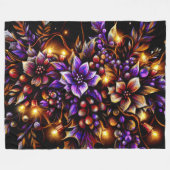 Hard Pastel Tekening Kerstmis Bloemen Lichten Fleece Deken (Voorkant (Horizontaal))