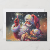 Hard Pastel Tekening Kerstmis Kerstman Vakantie Feestdagenkaart (Voorkant)