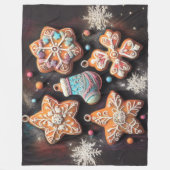 Hard Pastel Tekening Kerstmis Motief Vakantie Cook Fleece Deken (Voorkant)