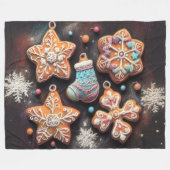 Hard Pastel Tekening Kerstmis Motief Vakantie Cook Fleece Deken (Voorkant (Horizontaal))