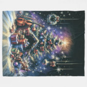Hard Pastel Tekening Kerstmis Motief Vakantie Fleece Deken (Voorkant (Horizontaal))