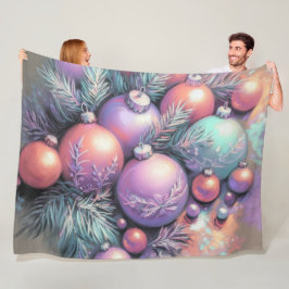 Hard Pastel Tekening Kerstmis Motieven Paarse Perz Fleece Deken
