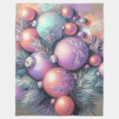Hard Pastel Tekening Kerstmis Motieven Paarse Perz Fleece Deken (Voorkant)
