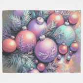 Hard Pastel Tekening Kerstmis Motieven Paarse Perz Fleece Deken (Voorkant (Horizontaal))