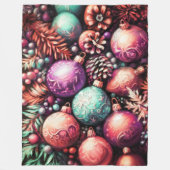 Hard Pastel Tekening Kerstmis Motieven Paarse Perz Fleece Deken (Voorkant)