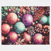 Hard Pastel Tekening Kerstmis Motieven Paarse Perz Fleece Deken (Voorkant (Horizontaal))