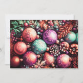 Hard Pastel Tekening Kerstmis Motieven Paarse Perz Kaart (Voorkant)