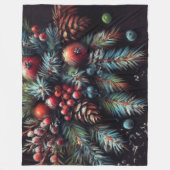 Hard Pastel Tekening Kerstmis Motieven Vakantie Fleece Deken (Voorkant)