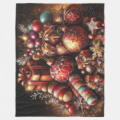 Hard Pastel Tekening Kerstmis Motieven Vakantie Fleece Deken (Voorkant)