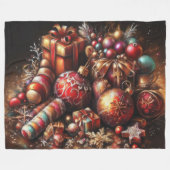 Hard Pastel Tekening Kerstmis Motieven Vakantie Fleece Deken (Voorkant (Horizontaal))