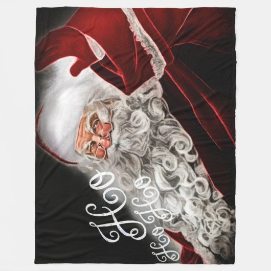 Hard Pastel Tekening Kerstmis Santa Baby Elf Fleece Deken (Voorkant)