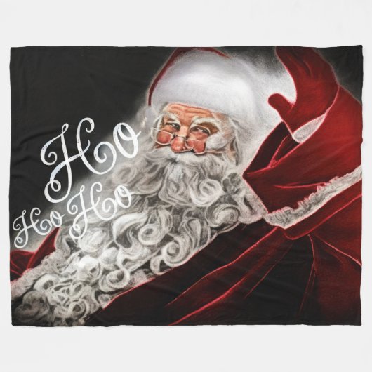 Hard Pastel Tekening Kerstmis Santa Baby Elf Fleece Deken (Voorkant (Horizontaal))