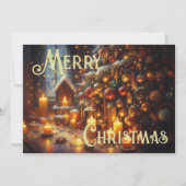 Hard Pastel Tekening Kerstmis Vakantie Boom Kaarse Kaart (Voorkant)