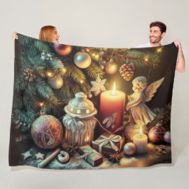 Hard Pastel Tekening Kerstmis Vakantie Engel Fleece Deken