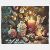 Hard Pastel Tekening Kerstmis Vakantie Engel Fleece Deken (Voorkant (Horizontaal))