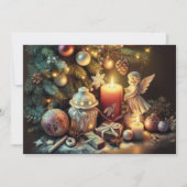 Hard Pastel Tekening Kerstmis Vakantie Engel Kaart (Voorkant)