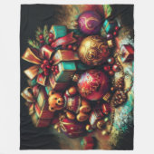 Hard Pastel Tekening Kerstmis Vakantie Motieven Fleece Deken (Voorkant)