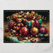 Hard Pastel Tekening Kerstmis Vakantie Motieven Folie Feestdagenkaart (Voorkant)