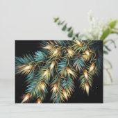 Hard Pastel Tekening Kerstmis Vakantie String Ligh Feestdagenkaart (Staand voorkant)