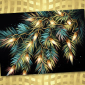 Hard Pastel Tekening Kerstmis Vakantie String Ligh Feestdagenkaart