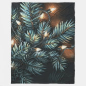 Hard Pastel Tekening Kerstmis Vakantie String Ligh Fleece Deken (Voorkant)