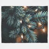 Hard Pastel Tekening Kerstmis Vakantie String Ligh Fleece Deken (Voorkant (Horizontaal))