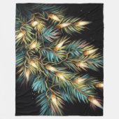 Hard Pastel Tekening Kerstmis Vakantie String Ligh Fleece Deken (Voorkant)